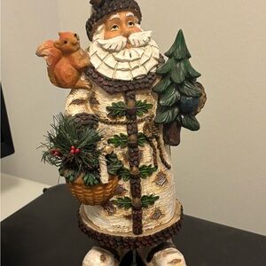 A pair of Festive Santa Claus old world figurines 2 for one low price! 12” tall.